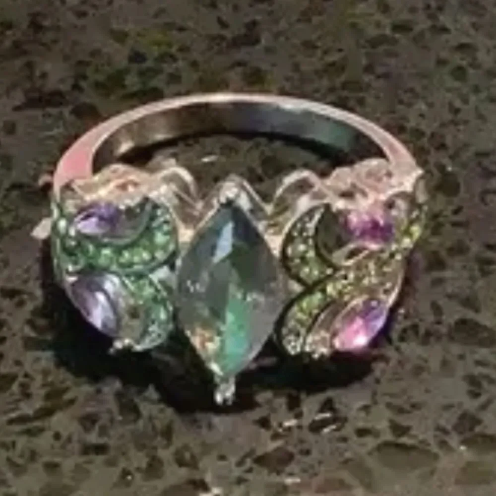 Ladies Gorgeous Lab Created Diamond Vintage Promise/Wedding Ring